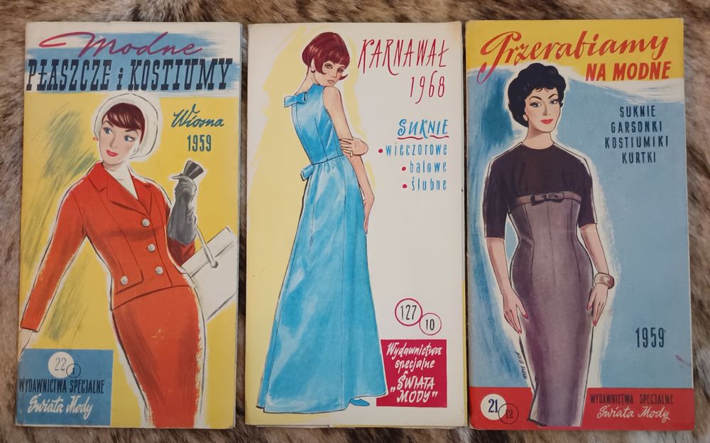 Vintage Żurnale PRL lata 50-60te Świat Mody, Modne Krawiectwo