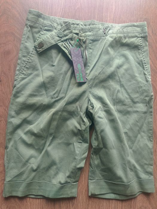 Spodenki Bermudy Benetton 38 M nowe zielone szorty