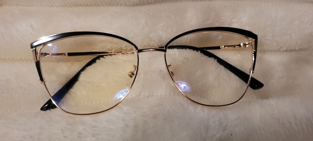 Okulary czarno-złote nowe