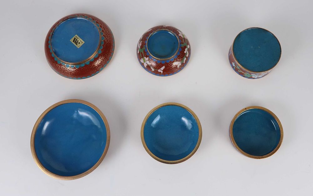 3 caixas de joias em cloisonné, CADA