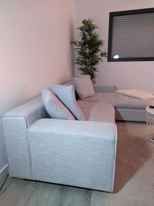 Sofá com chaise-longue 3 lugares