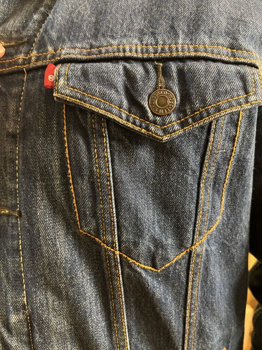 Levi’s XL | джинсова куртка з хутром, шерпа | з нових колекцій / блакитно-зеленувата