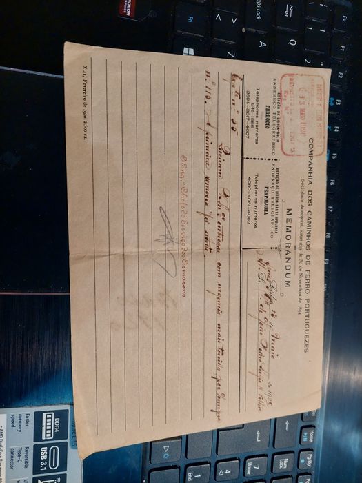 Real cp comboios portugueses papeis muito antigos