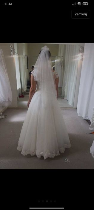 Śmietankowa suknia ślubna