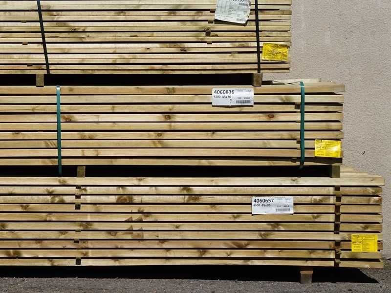 Drewno c24 IMPREGNOWANE CIŚNIENIOWO 45x145 legary kantówki SZWEDZKIE