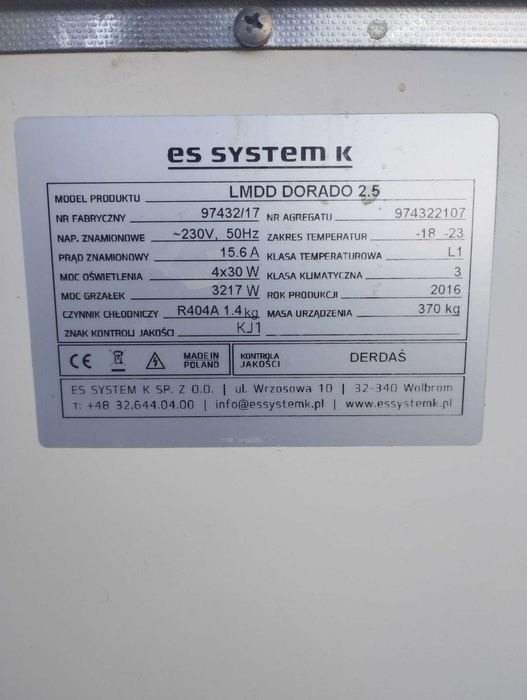 Lada mroźnicza es system 2.5 m