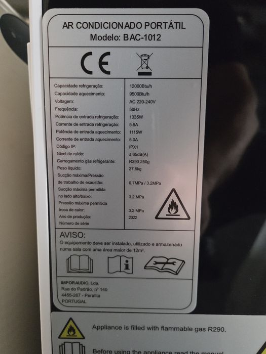 Ar Condicionado Portatil WiFi 4 em 1 (como novo)