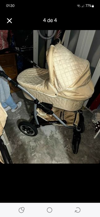 carrinho de bébé beje