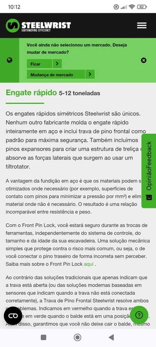 Engate hidráulico para giratória