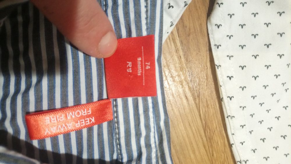 Zestaw dwóch sztuk koszula biała i w paski 74 Espirt H&M idealny stan