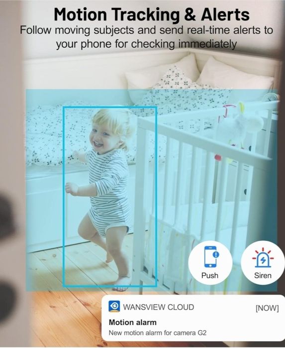 Domowa Kamera dla dzieci  zwierzat 2K WiFi, kamera bezpieczeństwa