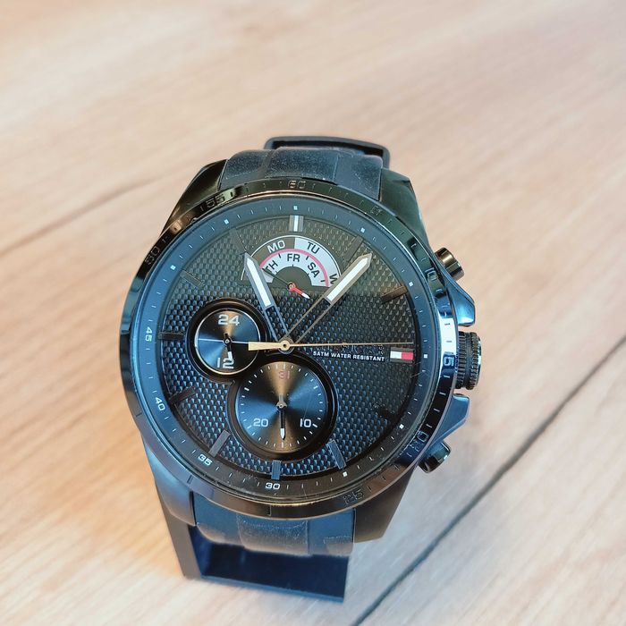 Zegarek Męski Tommy Hilfiger Decker 1791350 Czarny Sportowy | Klasyk!