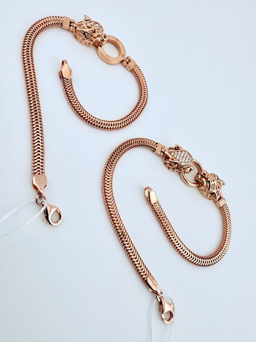 Золотий браслет новий пантера