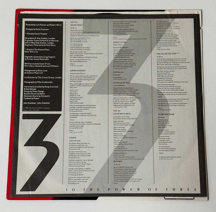 LP 3 To The Power Of Three. VG+/NM