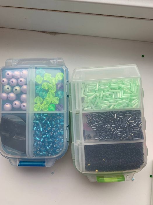 Комірки бутерброд чеського  бісеру, рубка + залишки бісеру