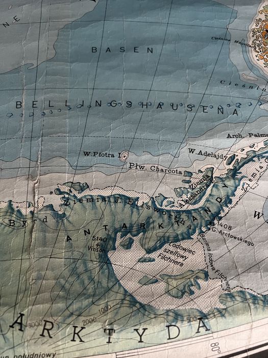 stara mapa fizyczna półkula zachodnia