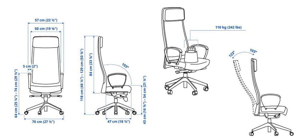 Krzesło biurowe IKEA MARKUS – ergonomiczne.
