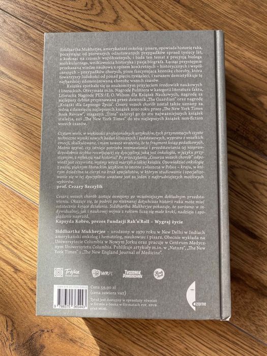 Cesarz wszech chorób. Biografia raka" autorstwa Siddharthy Mukherjee