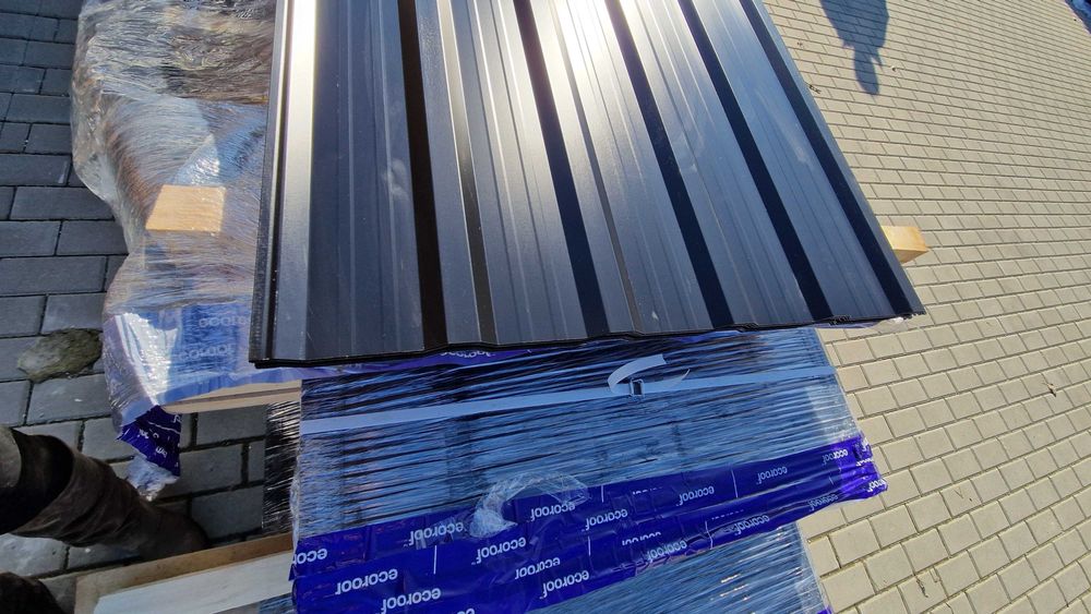 Blacha trapezowa T-18S czarny połysk RAL9005 obustronny - OD RĘKI!!!