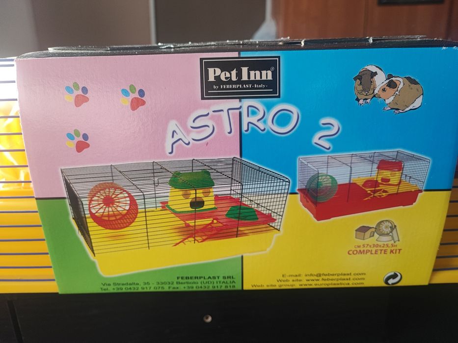 Klatka nowa, dla chomika Astro 2 z wyposażenia