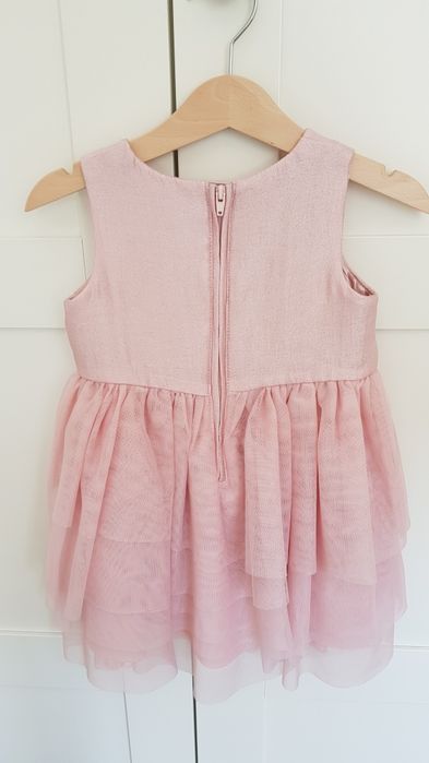 Sukienka dziewczęca elegancka hm h&m tiulowa różowa odświętna 86