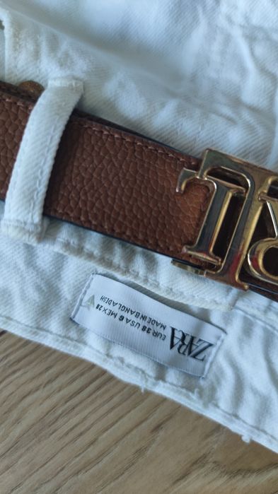 Spodenki białe jeansowe Zara rozm 38 szarpane denim