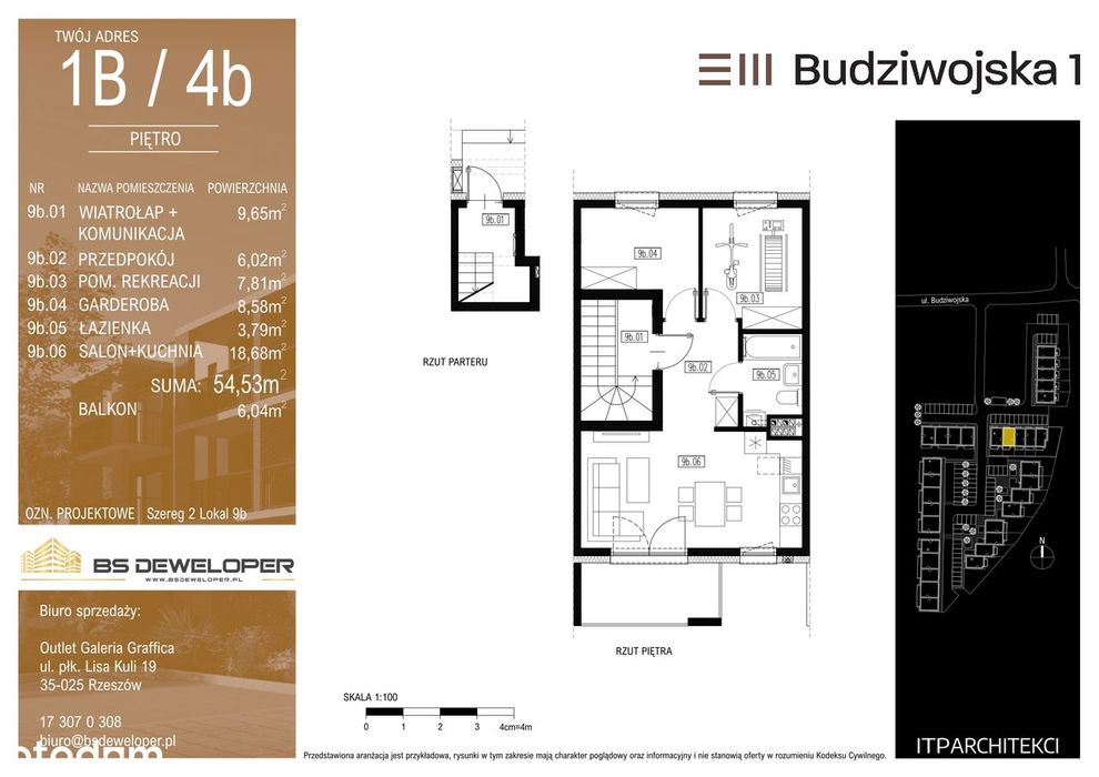 Budziwojska 3 | mieszkanie z balkonem 1B/4b