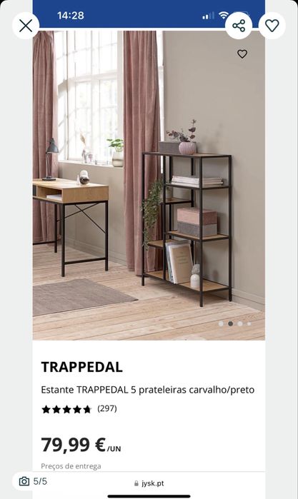 Estante carvalho e ferro