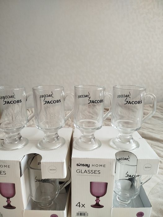 Nowy komplet 6 szklanek z uszkiem Jacobs