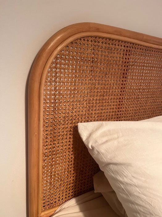 Cama com arrumação+colchão+cabeceira ratan