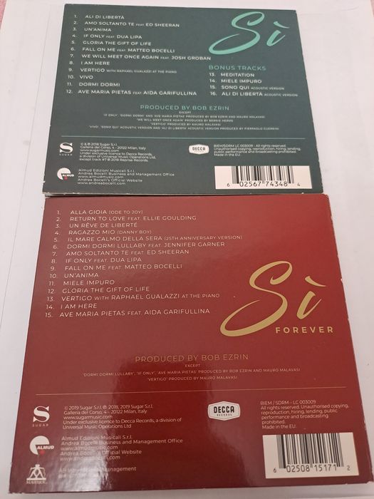 Andrea Bocelli - "SI" oraz "SI forever" - płyty CD Deluxe - NOWE -