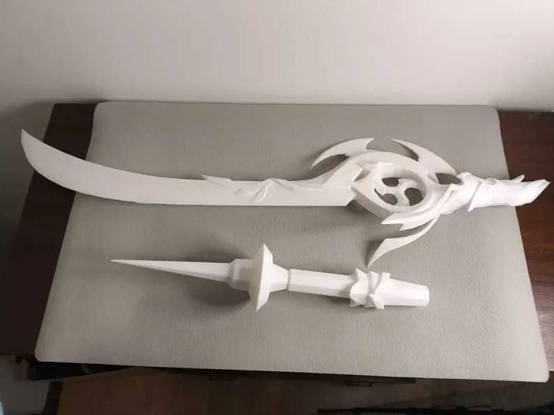 Genshin Impact Engulfing Lighting Raiden Shogun arma para cosplay/prop