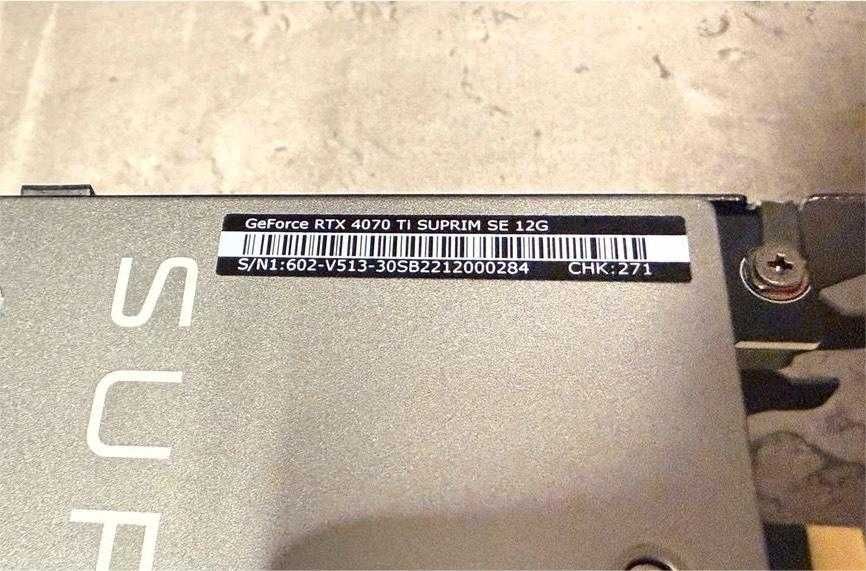 Placa gráfica MSI Suprim X GeForce RTX 4070 Ti