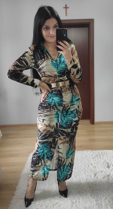 Sukienka długa maxi welur