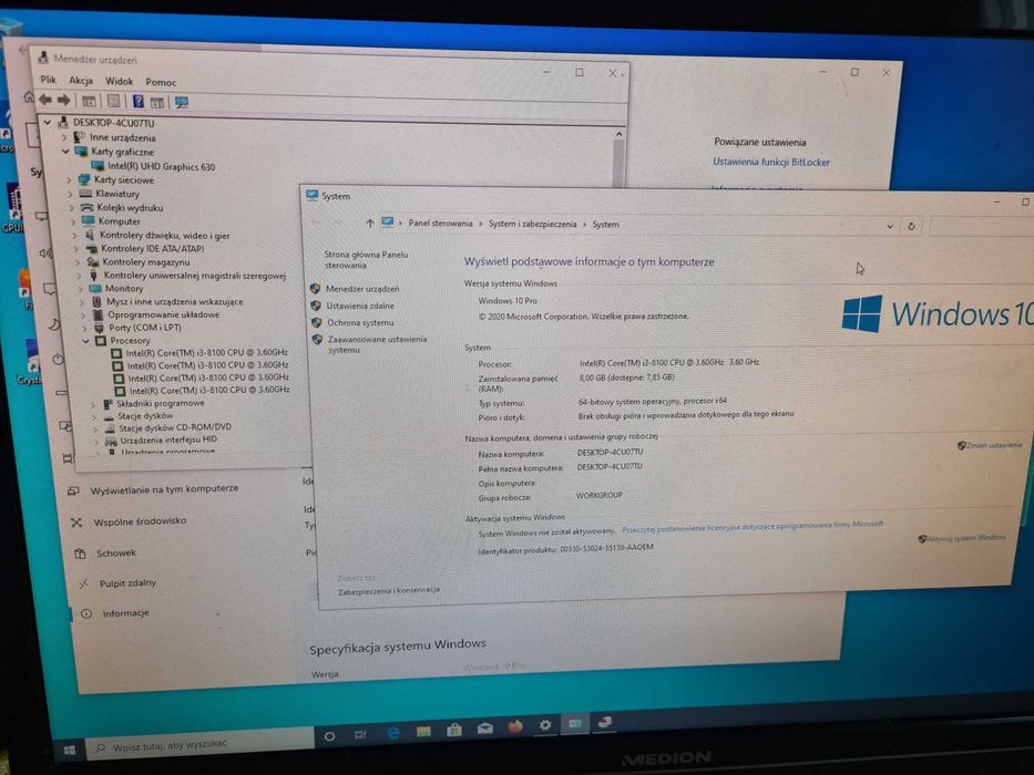 Komputer EXONE  intel i3-8100