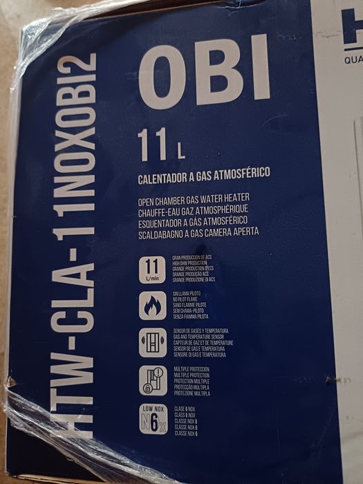 Esquentador a gás novo e embalado