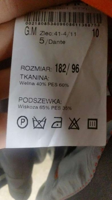 Garnitur męski stalowy