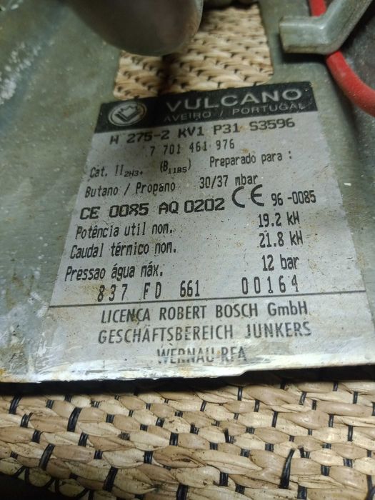 Esquentador Vulcano W275 - Avariado