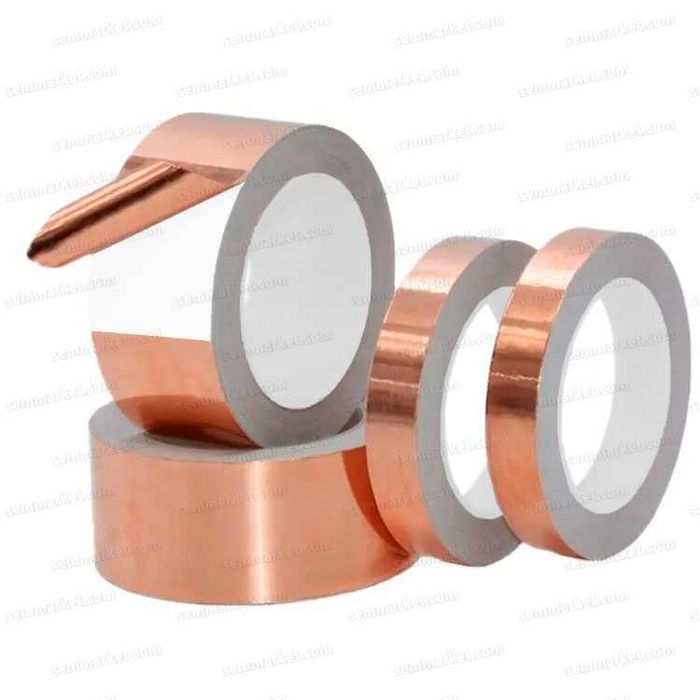 Медная фольга с клеем длина 20 метров медный скотч лента