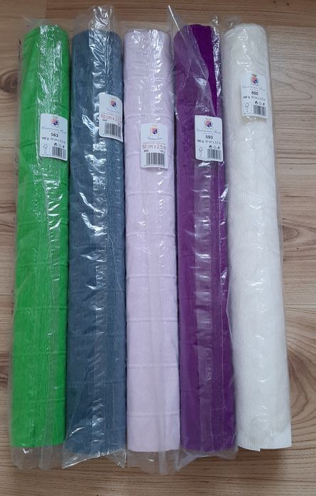 Krepina 5 sztuk,różne kolory