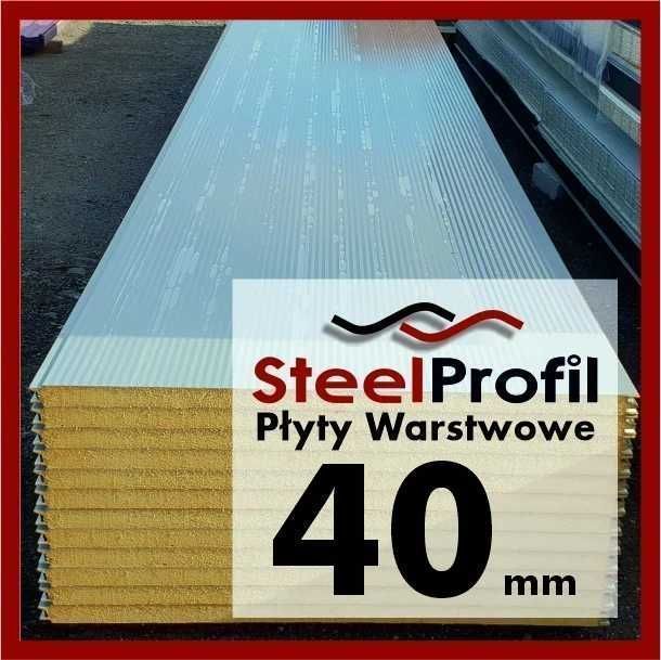 Płyty Warstwowe poliuretan PIR 40 mm 4 cm ścienne standard 2 gatunek