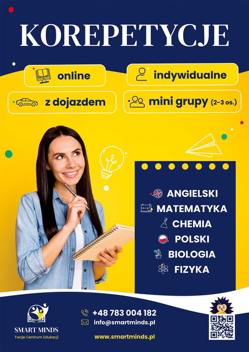 Matematyka Angielski - Korepetycje w Lokalu, z Dojazdem, Online