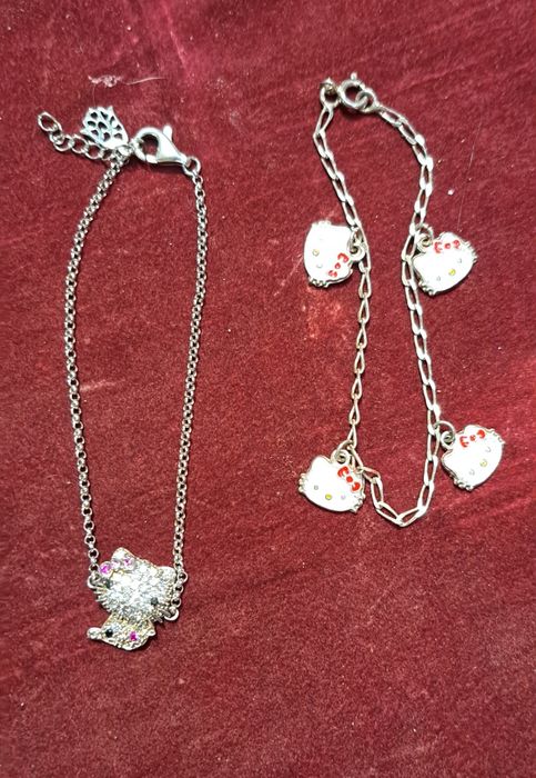 Pulseiras em prata  Hello Kitty..