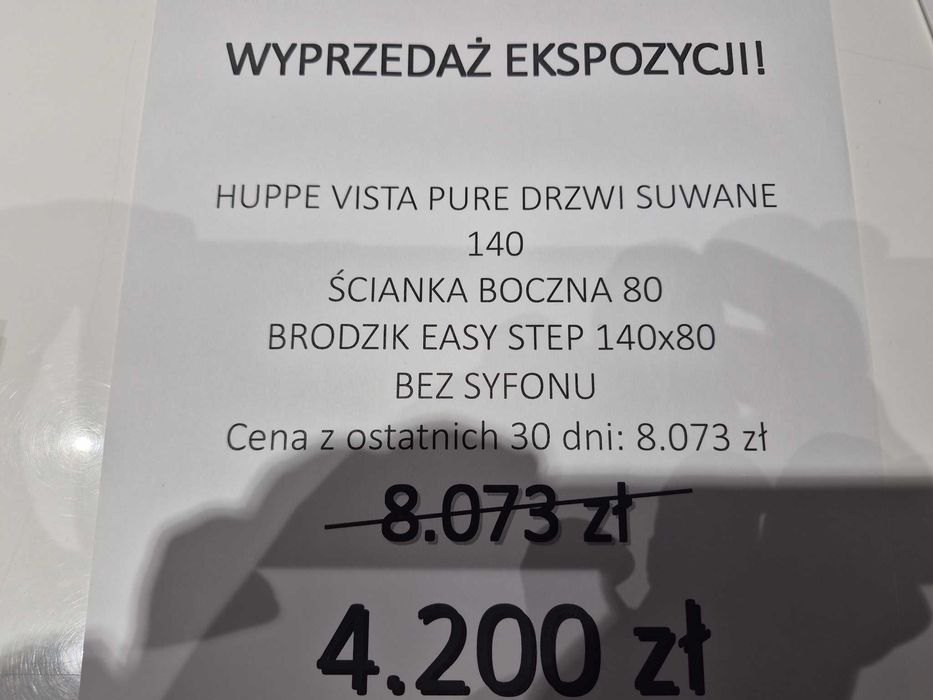 Zestaw : kabina prysznicowa Huppe + brodzik