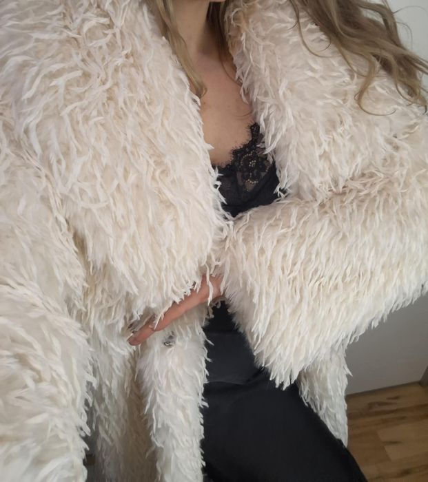 Luksusowe futro futerko sztuczne płaszcz typu LAMA