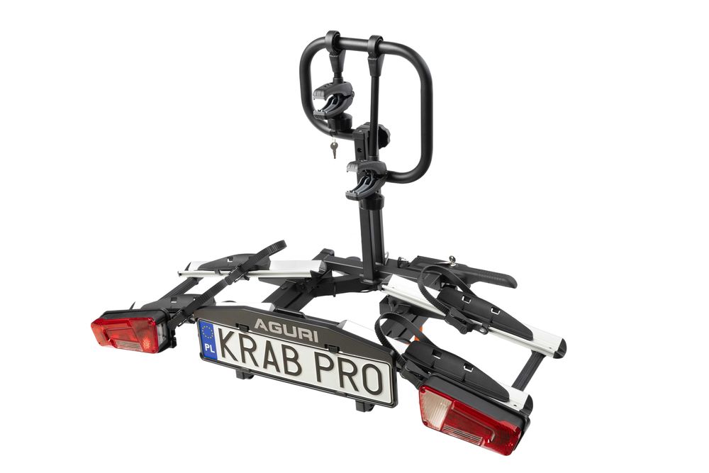 Bagażnik rowerowy platforma na hak Aguri Krab Pro 2 Silver na 2 rowery elektryczne E-BIKE