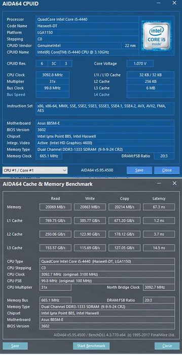 Комплект s1150 Asus B85M-E + i5-4440 + 16Gb DDR3 + кулер
