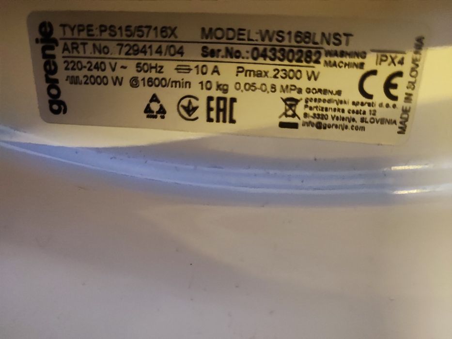 Pralka automatyczna Gorenje Waveactiv na części bez drzwi