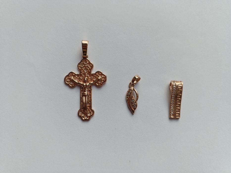 Підвіски, хрестик Мед золото