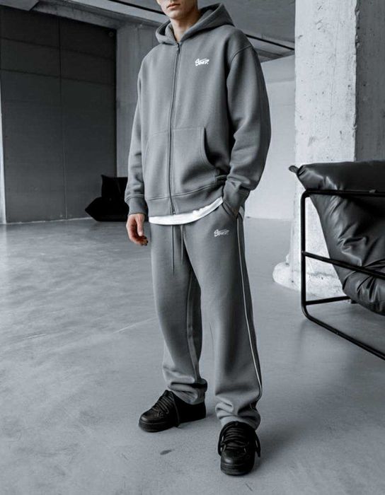 Оверсайз чоловічий спортивний костюм (зіп-худі + штани)